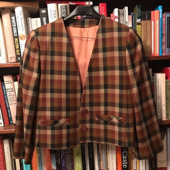 100% Wool Vintage Plaid Blazer - Size S - Picture 3 of 5